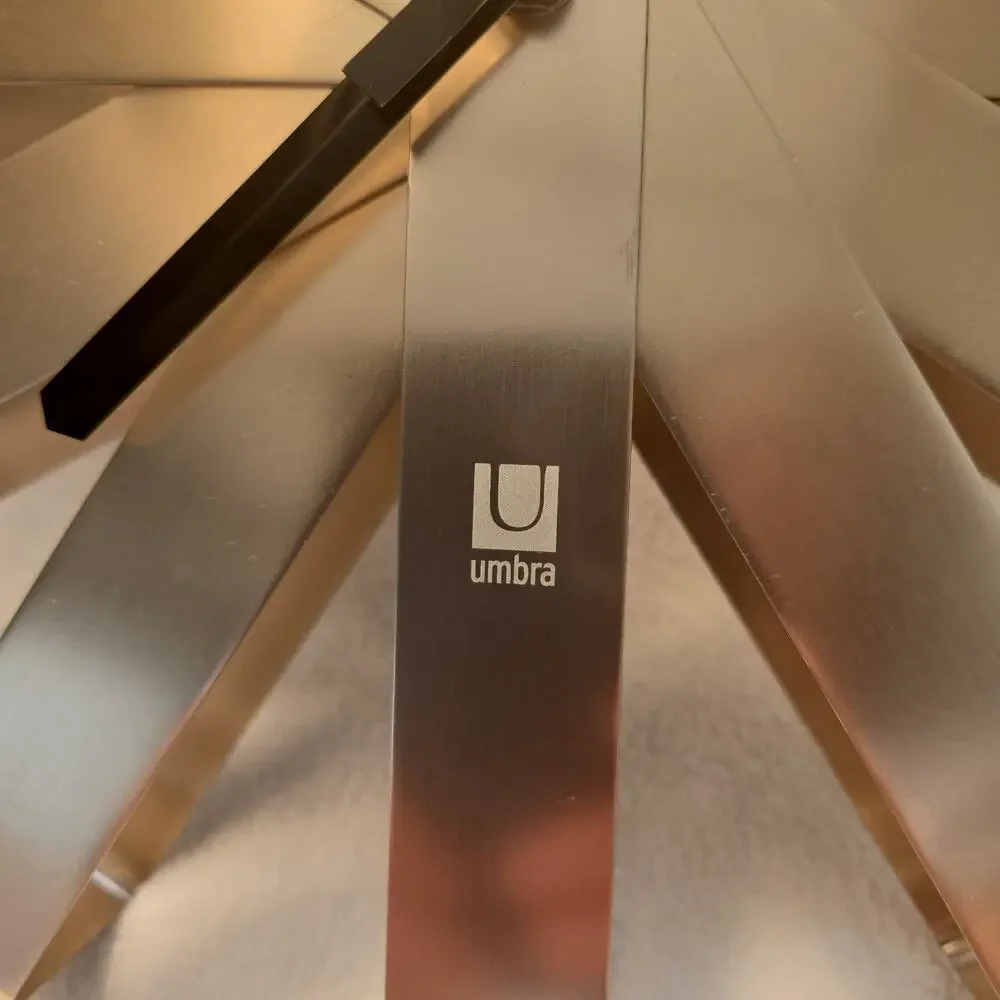 Stainless Steel Umbra Mid Century Modern Asterisk Wall Clock